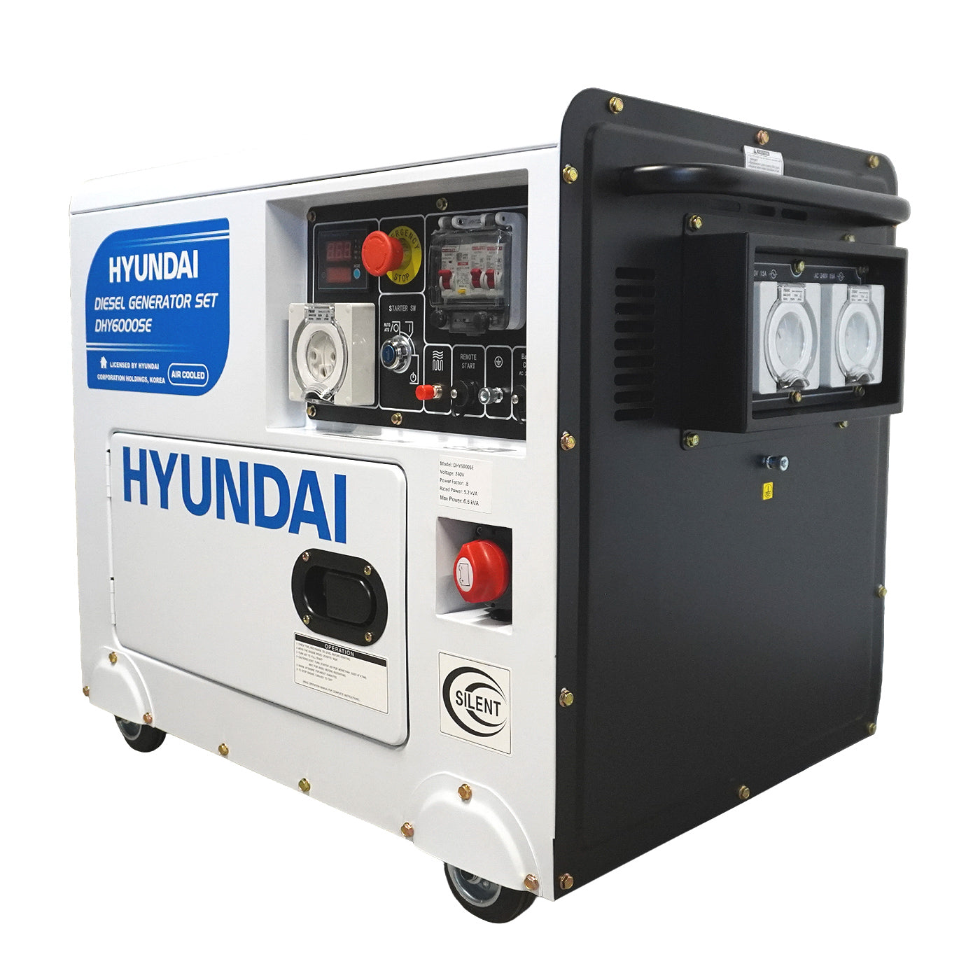 Hyundai 6.5kVA Diesel Generator (Remote Start)