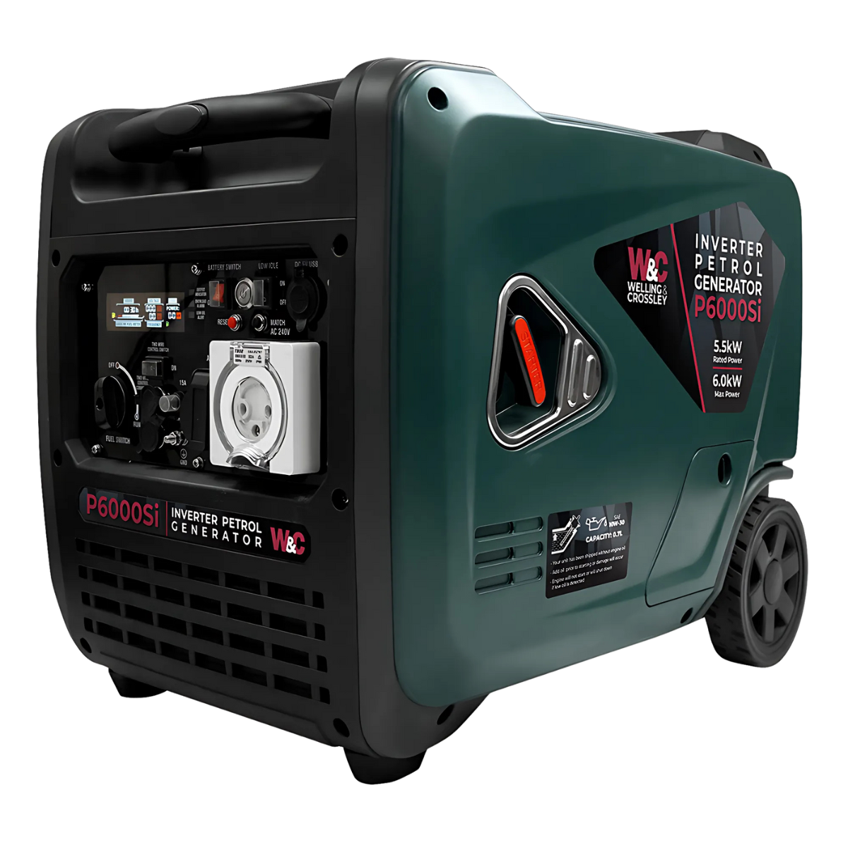 Welling & Crossley 6000W Silent Inverter Generator (Electric Start)
